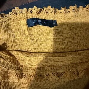 ZESICA Women's Strapless Yellow Dress